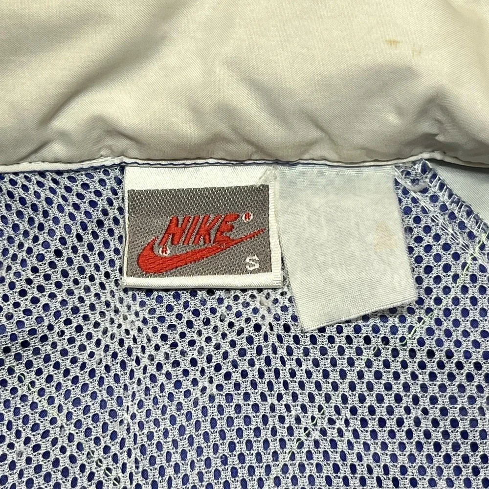 Vintage Nike Jacket Mens Small Blue White Windbreaker Full Zip Colorblock 90s